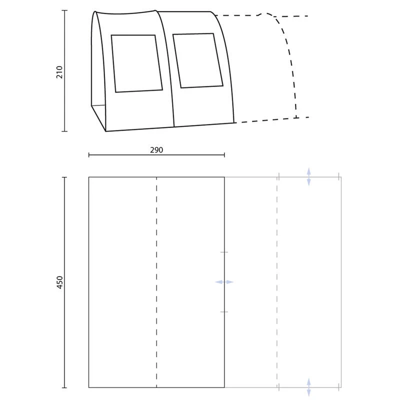 Auvent Avancé Canopy Gotland 6 – Extension Pour Tente Tunnel Gotland Skandika – Image 2