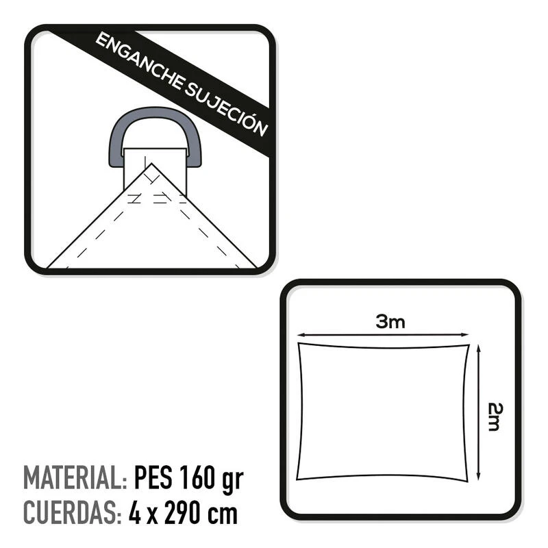 Auvent Rectangulaire En Polyester Aktive Garden Coloris Blanc – Image 3