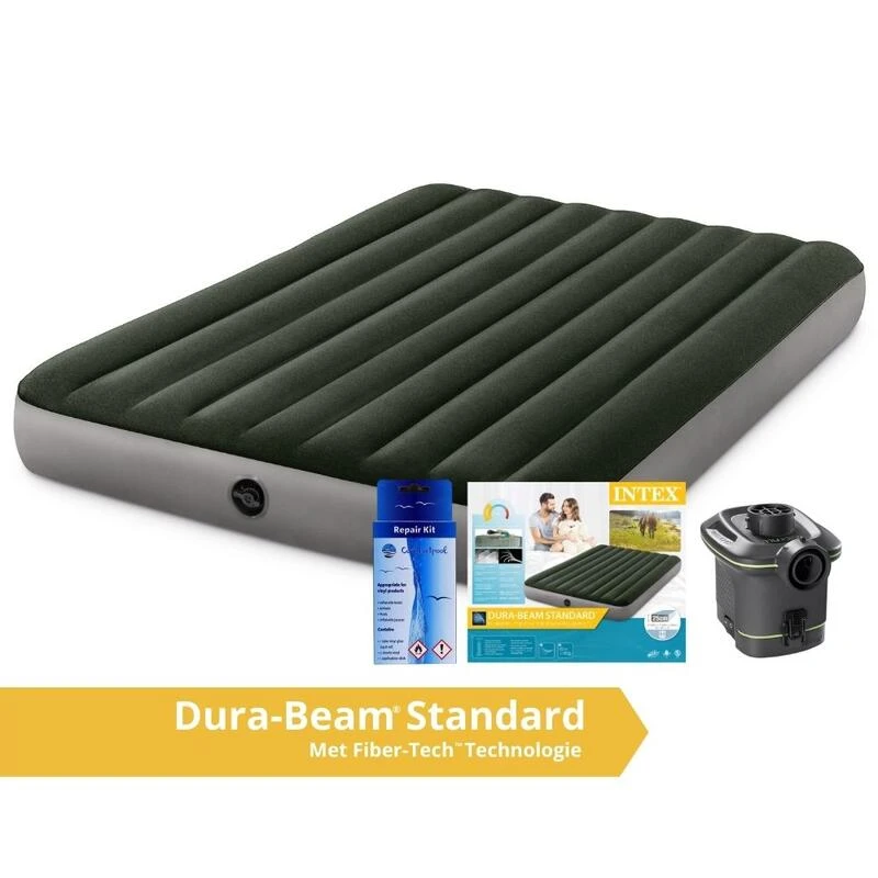 Intex Prestige Downy Jr. Twin Airbed - Lit Gonflable - 191x152x25cm - Avec Accessoires
