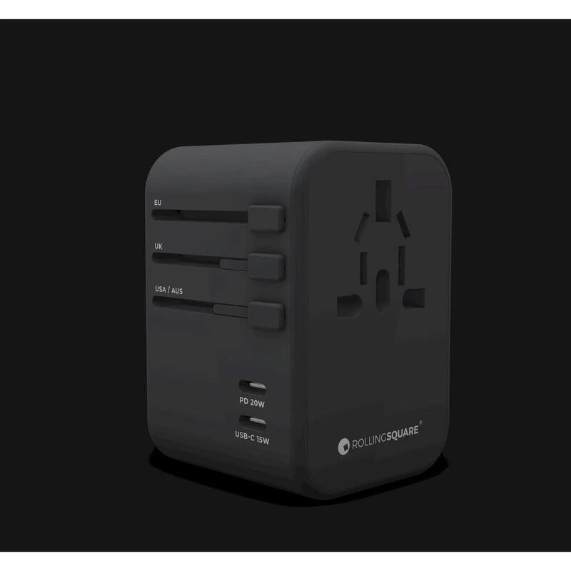 Prise Mondiale Universelle RollingSQUARE Avec 2 USB-C Et 3 USB-A – Image 5